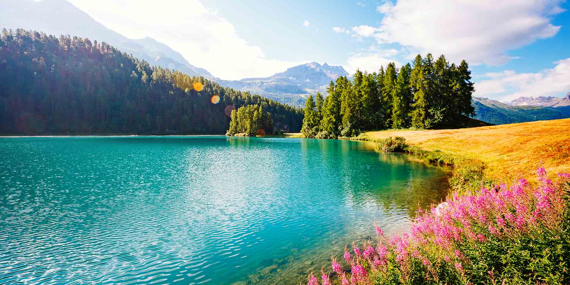 azure pond champfer is a unique place on earth. picturesque day and gorgeous scene. location silvaplana village, swiss alps, maloja, europe. wonful image of wallpaper. explore the rld's beauty. symbolbild sommer in  schweiz