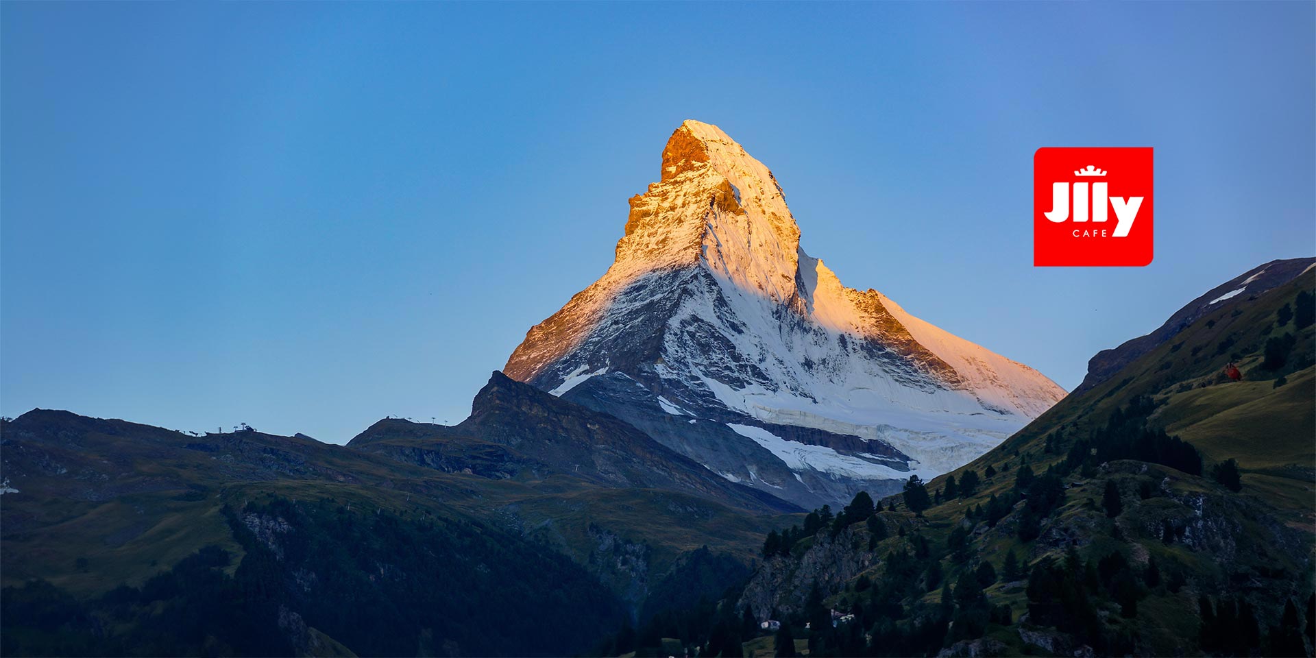 matterhorn of morning glow seen from zermatt  logo illycafé