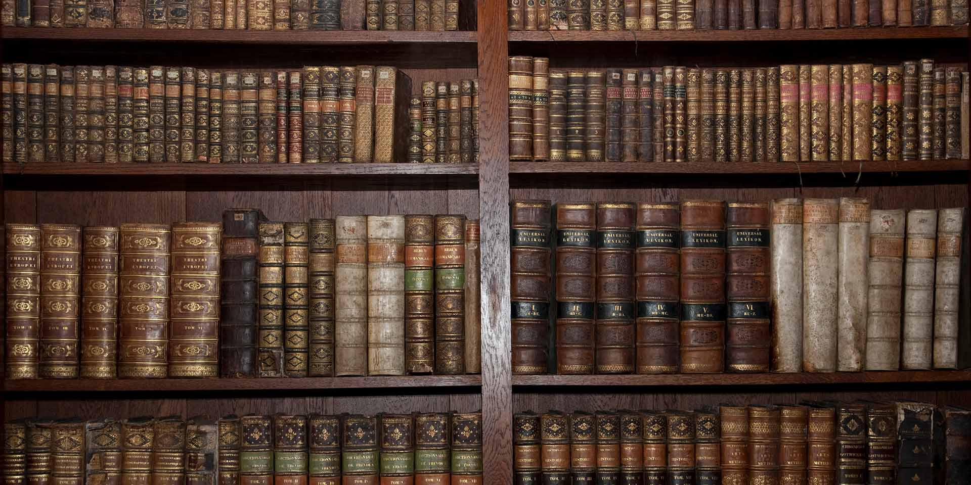 historische bücher in einer alten bibliothek. symbolbild kunst heilt seele