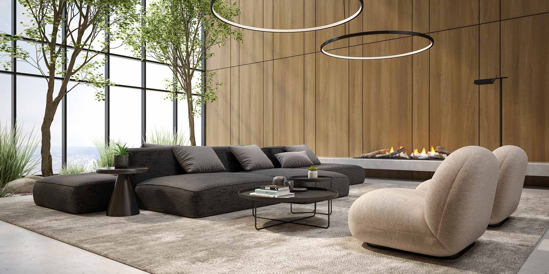 mon style conceptual interior room 3 d illustration. so hnt man heute