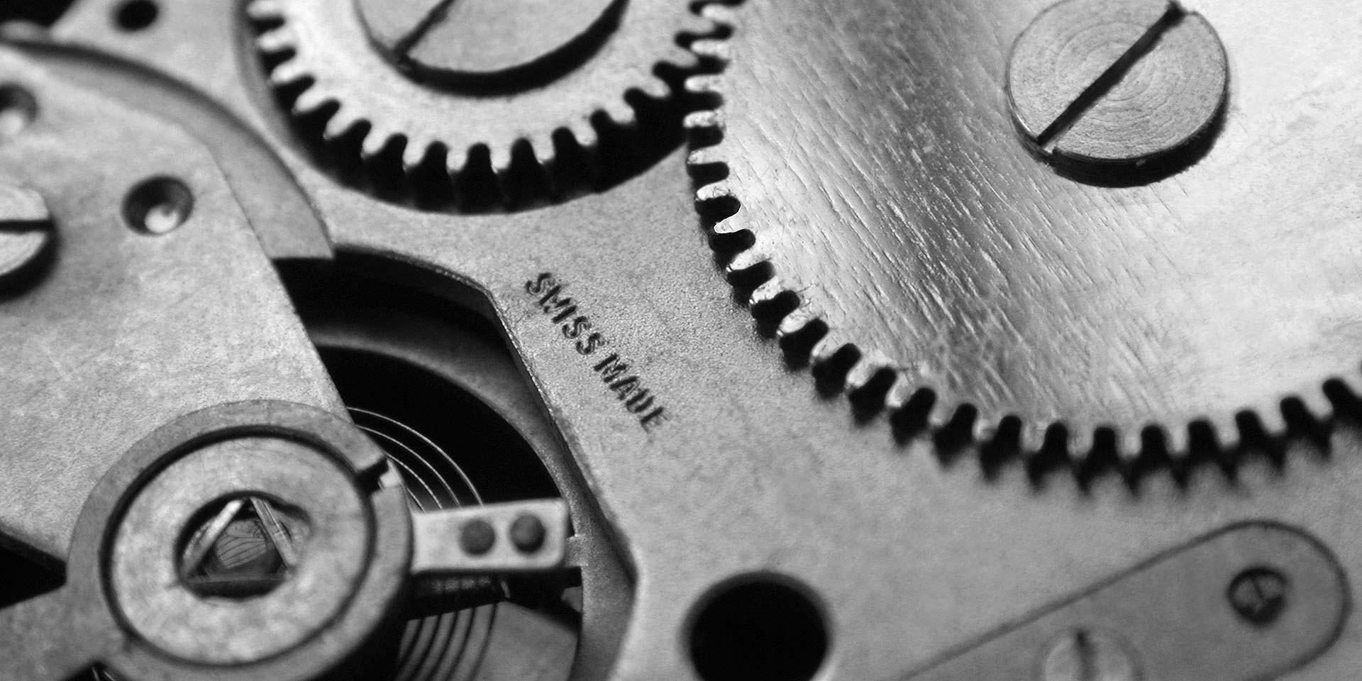 inside structure of the old swiss hand watch. symbolbild swiss made qualitätssiegel