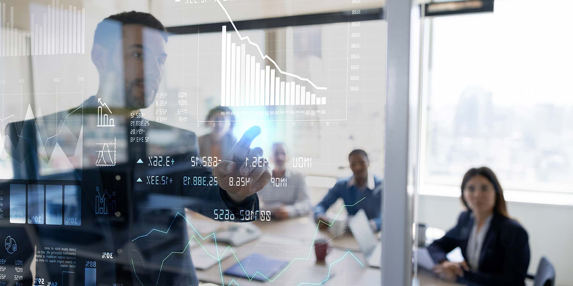 business-meeting. symbolbild ki-gestützte datenverwaltung