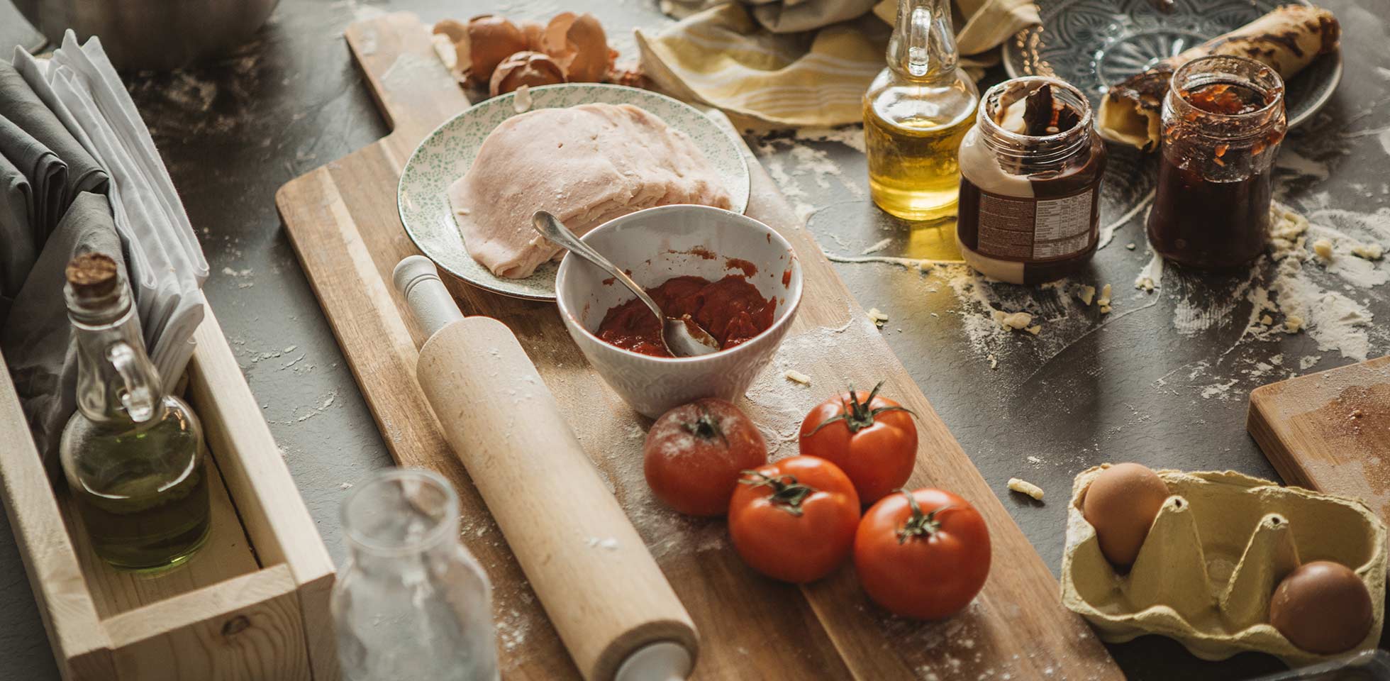 küchentisch nach dem kochen