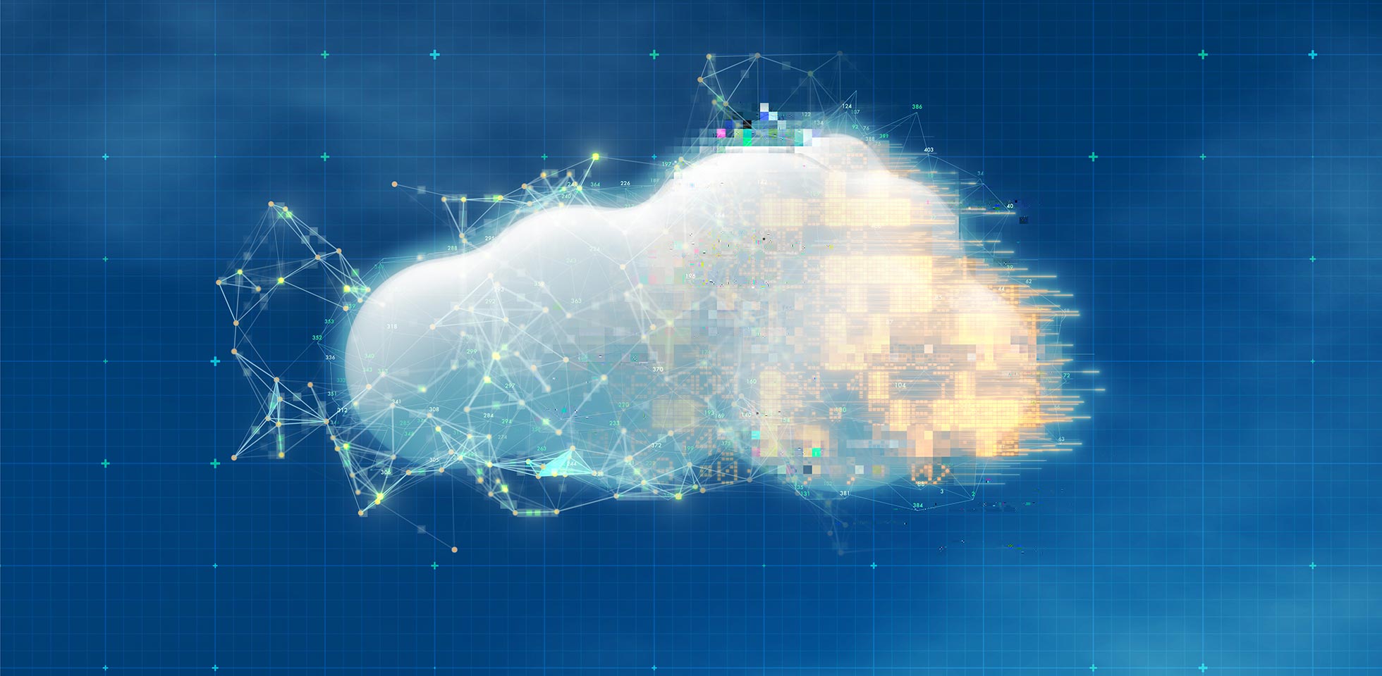 konzept des cloud computing netzke  streaming. symbolbild digitale souveränität im cloud-computing