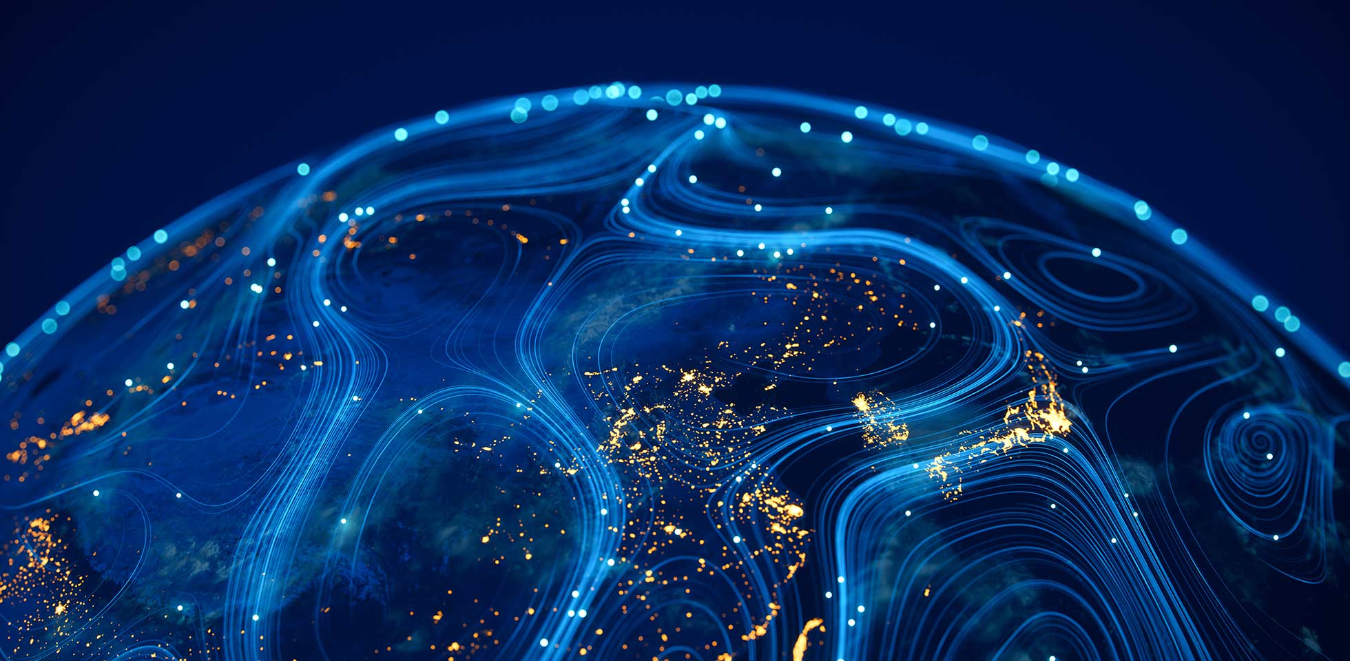 der datenfluss in einer vernetzten welt. symbolbild industrie 4.0