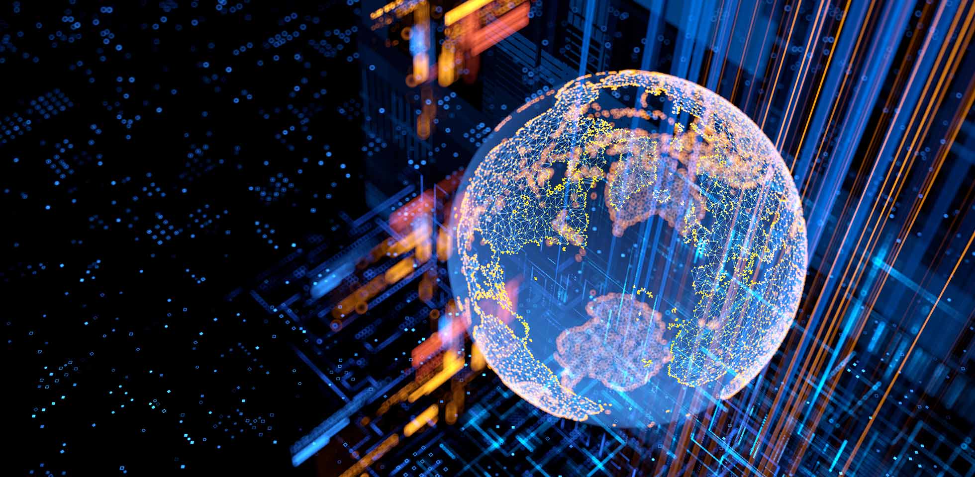 big-data-konzept. digitaler globus. physische infrastruktur des internets. llm