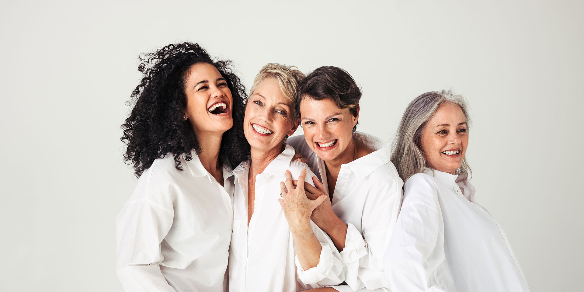 female models of different ages celebrating their natural bos