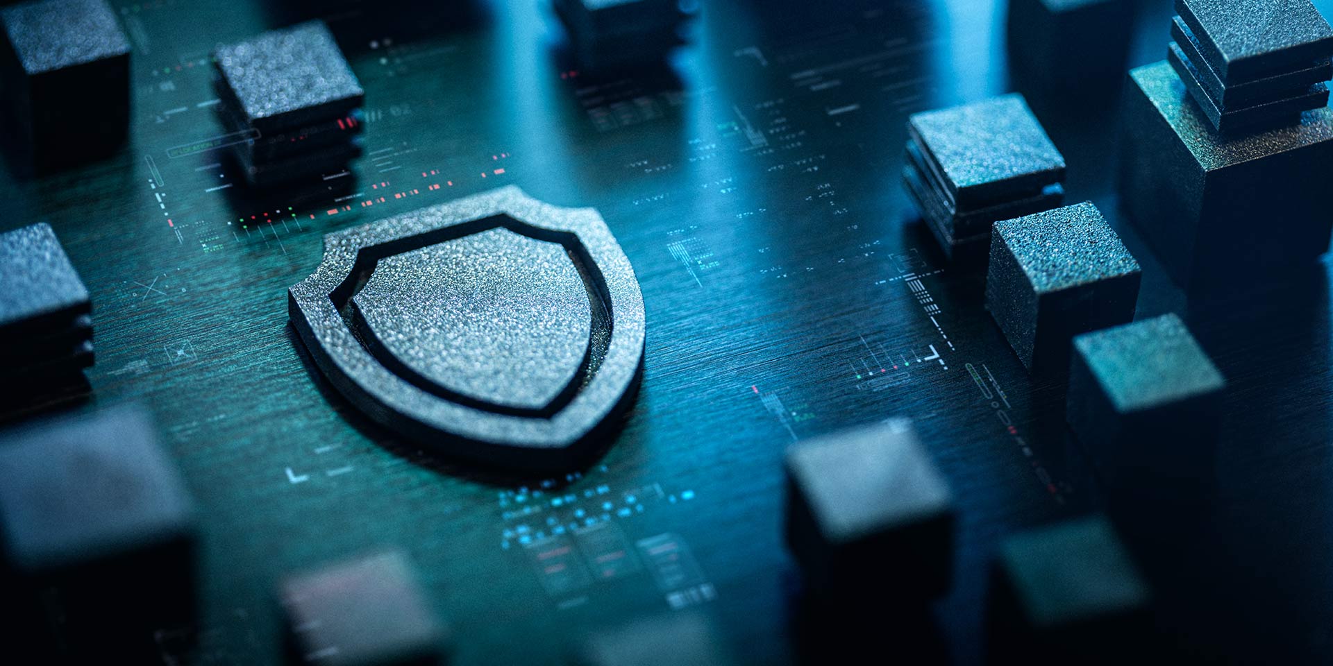 futuristic security concept showcasing shield and digital netrk elements representing internet safety and protection, digital